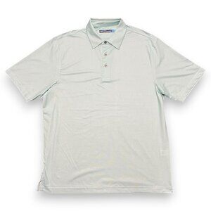Roundtree & Yorke Men's Green Microgingham Polo Size Medium